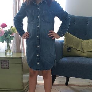 Very cute denim dress .